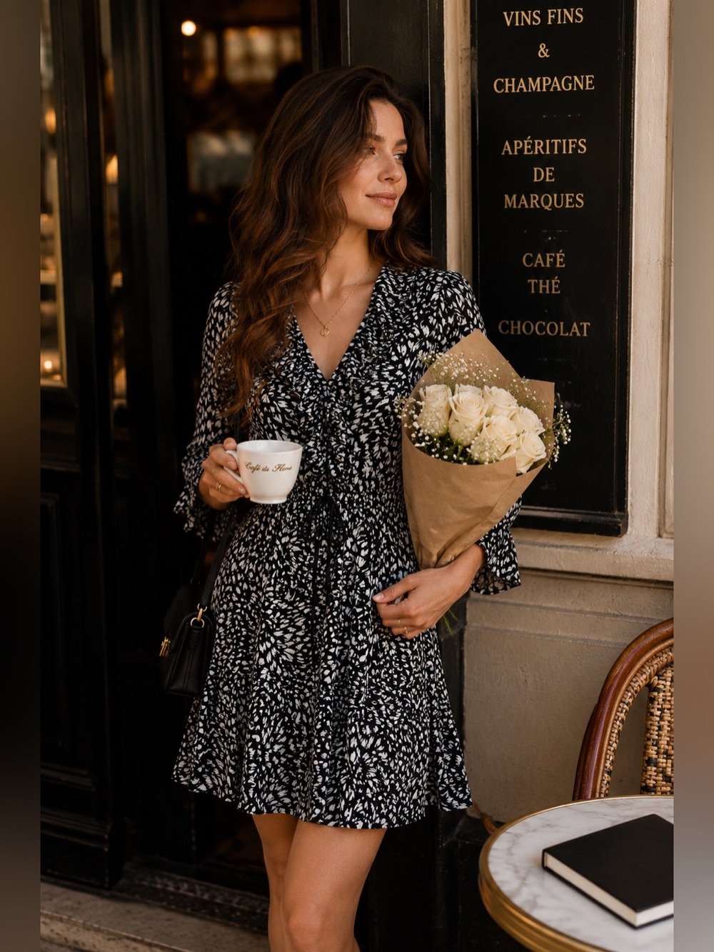 Chiffon Dress Ruffle VNeck Drawstring Waist Babydoll Cottagecore Romantic Midi 6